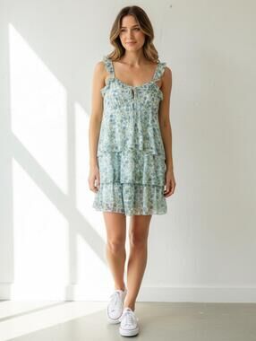 Brand new floral spring summer garden ruffles dress